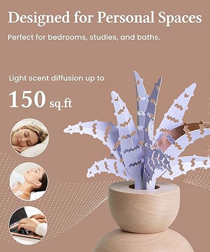 Miniatura 9 de Difusor pasivo giratorio silencioso, inalámbrico, sin agua, decoración de escritorio inspirada en origami para el hogar u oficina, regalo relajante