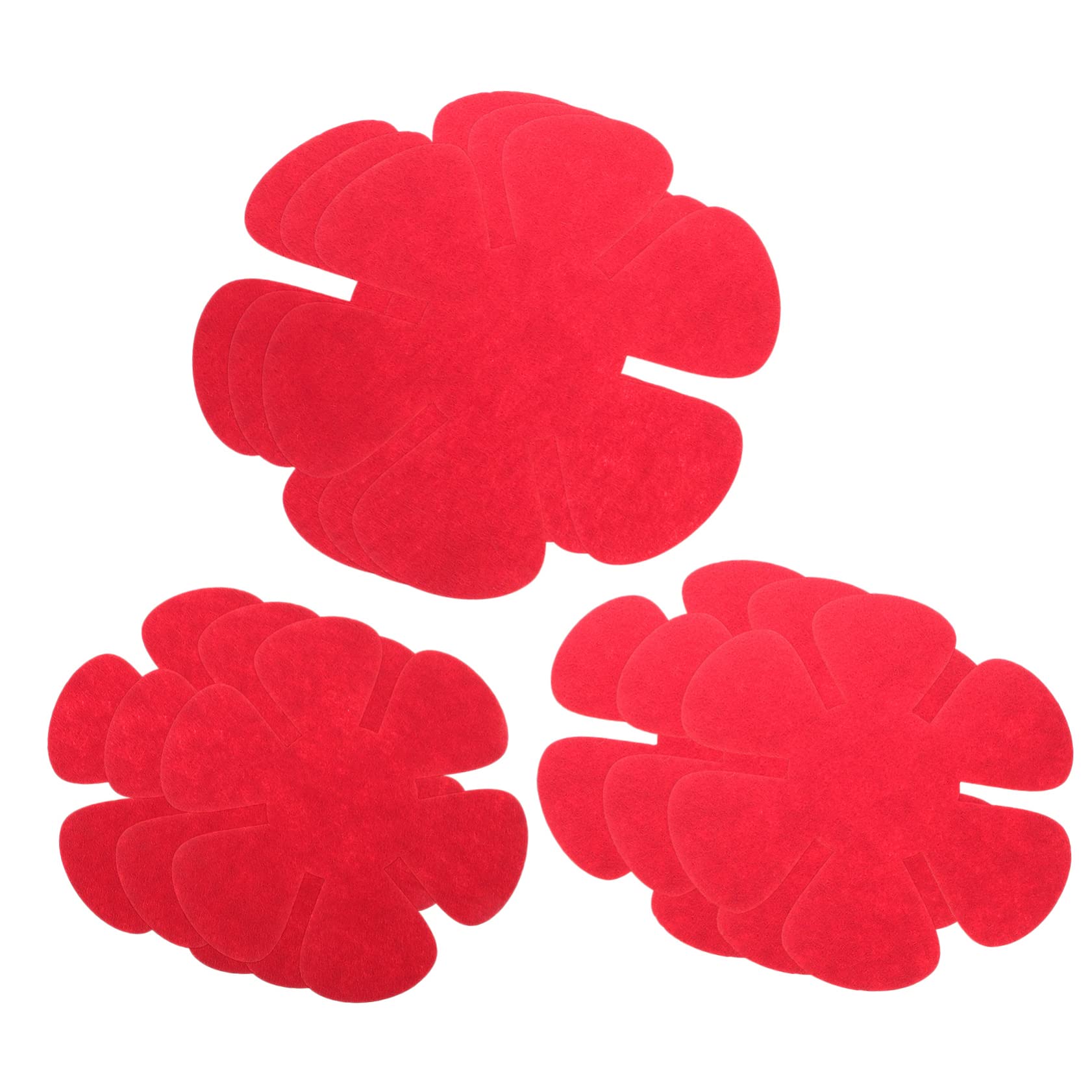 HEALLILY Fashion Tea Holder Mats 12pcs Red Felt Pot and Pan Separator Pads for