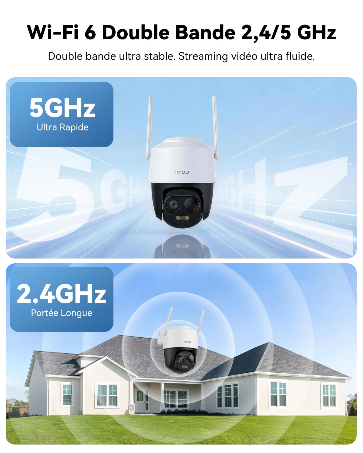 Imou 3K Caméra Surveillance WiFi Exterieure sans Fil Solaire, 2.4/5GHz WiFi