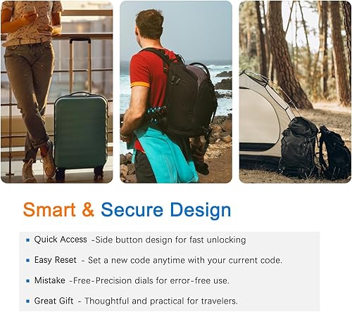 Miniatura 6 de 2 cerraduras TSA para equipaje, cerradura de combinación pequeña, cerraduras de equipaje aprobadas por la TSA, para cerradura de casillero, maleta