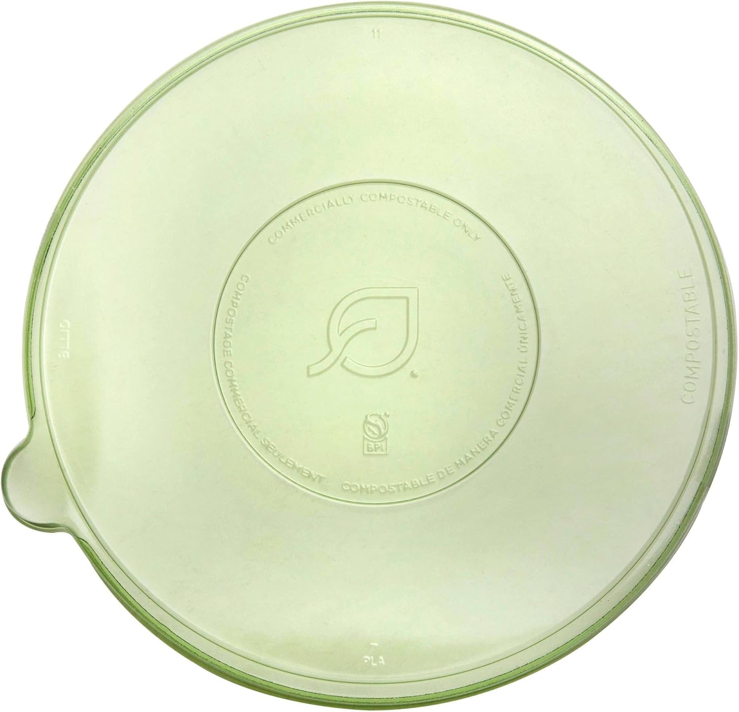 Vegware Compostable Flat Clear Lids, Case of 400, Fits 24-46oz Wide Molded Fiber Coupe Bowls, Cold Food Flat Lids, Plant Based PLA Plastic, Disposable