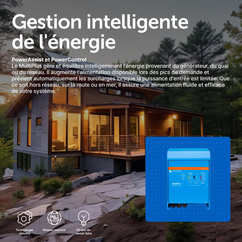 Victron Energy MultiPlus 230V, 5000VA 24-Volt Convertisseur à Sinusoïde Pure et Chargeur de Batterie 120 ampères