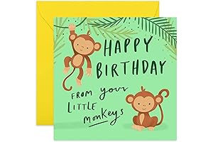 Little Monkey Birthday Card for Dad from Kids