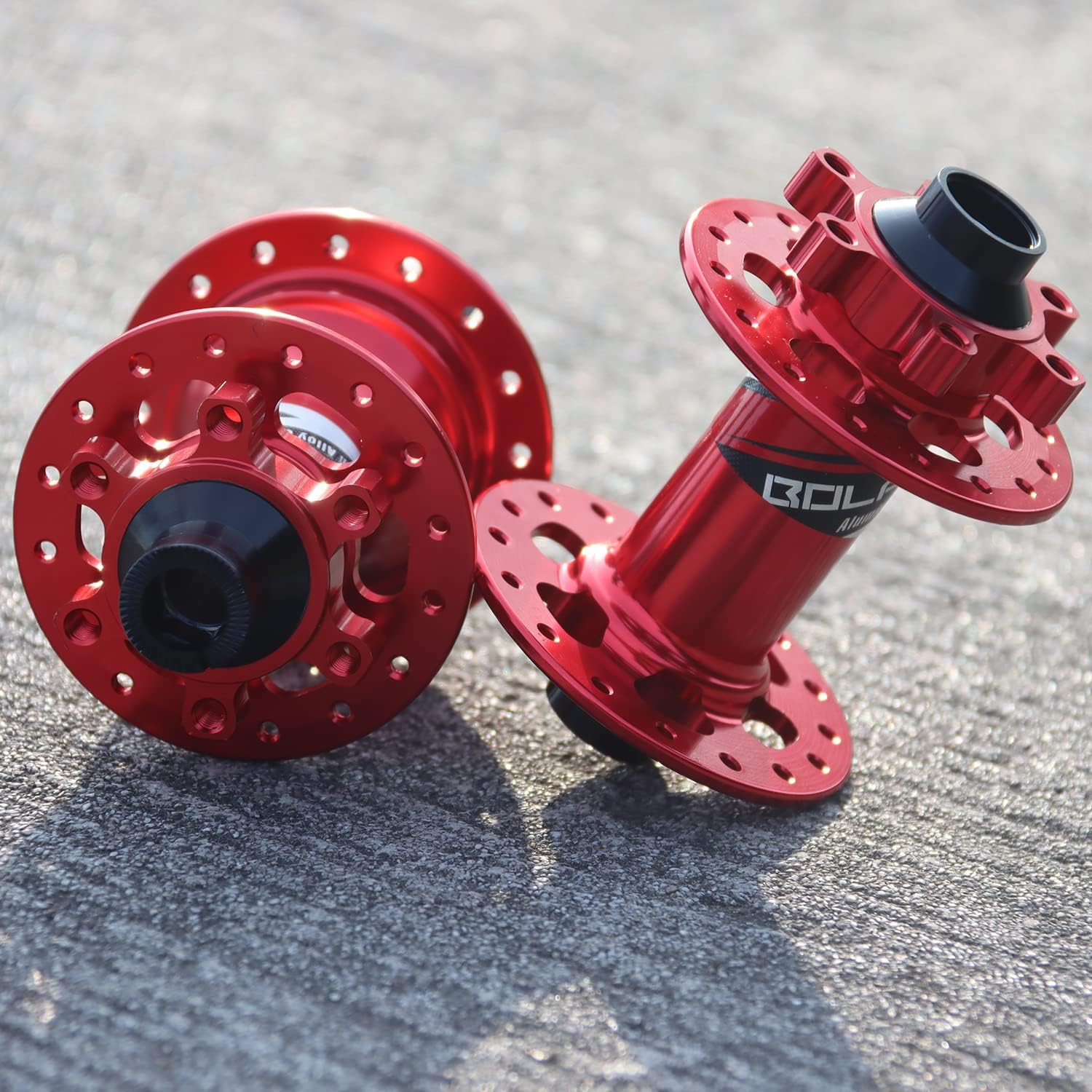 BOLANY Bike Hub 32 Holes 6-Bolt Disc Brake Front 2 Rear 4 Bearings Universal Quick Release and Thru Axle, Fit for Shimano HG System 8/9/10/11Speed Aluminum Alloy MTB Hubs
