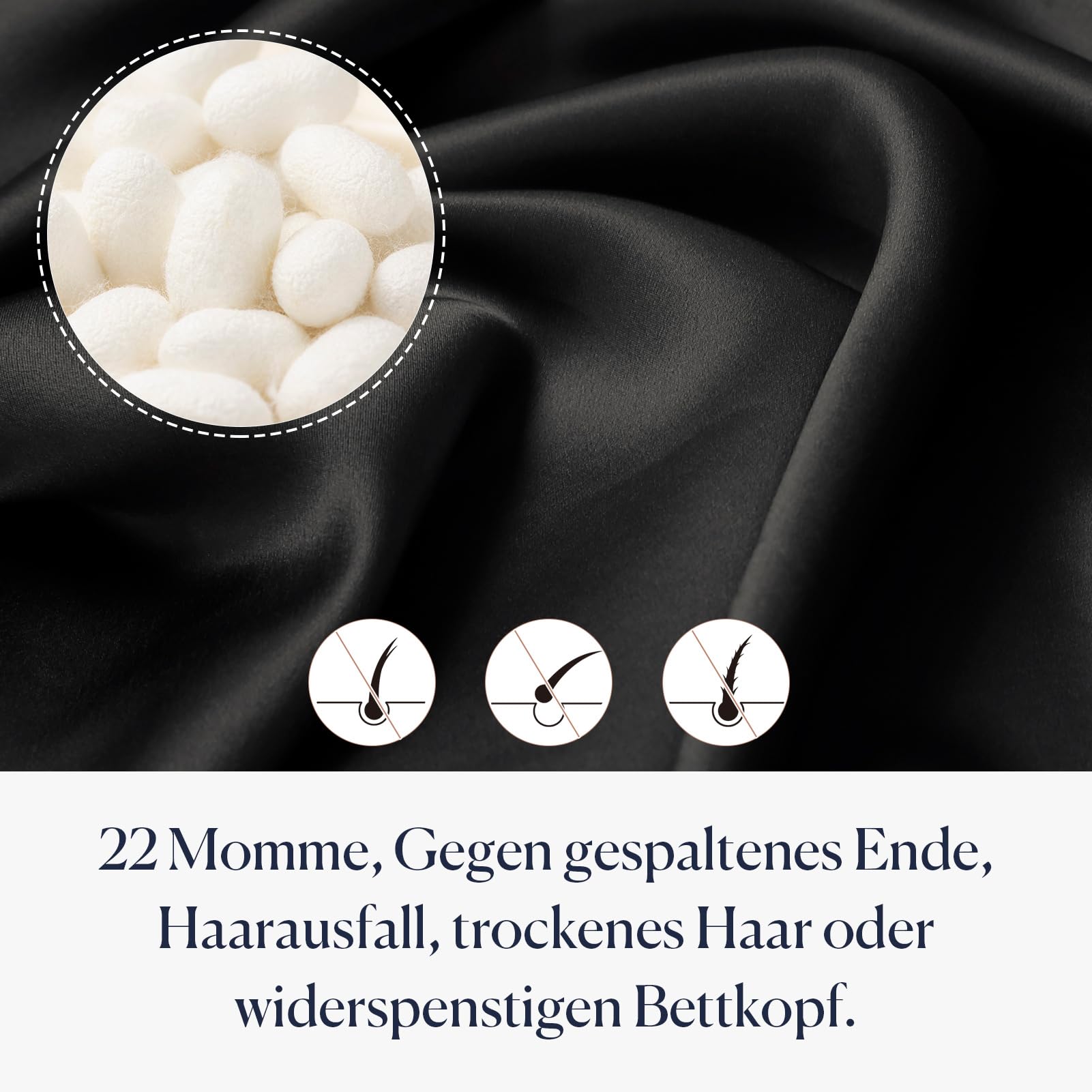 Mommesilk 100% Seidenmütze Damen 22 Momme Große Seidenschlafmütze Elastisches Band Seiden Turban für Frizziges Haar Schadensvorbeugung