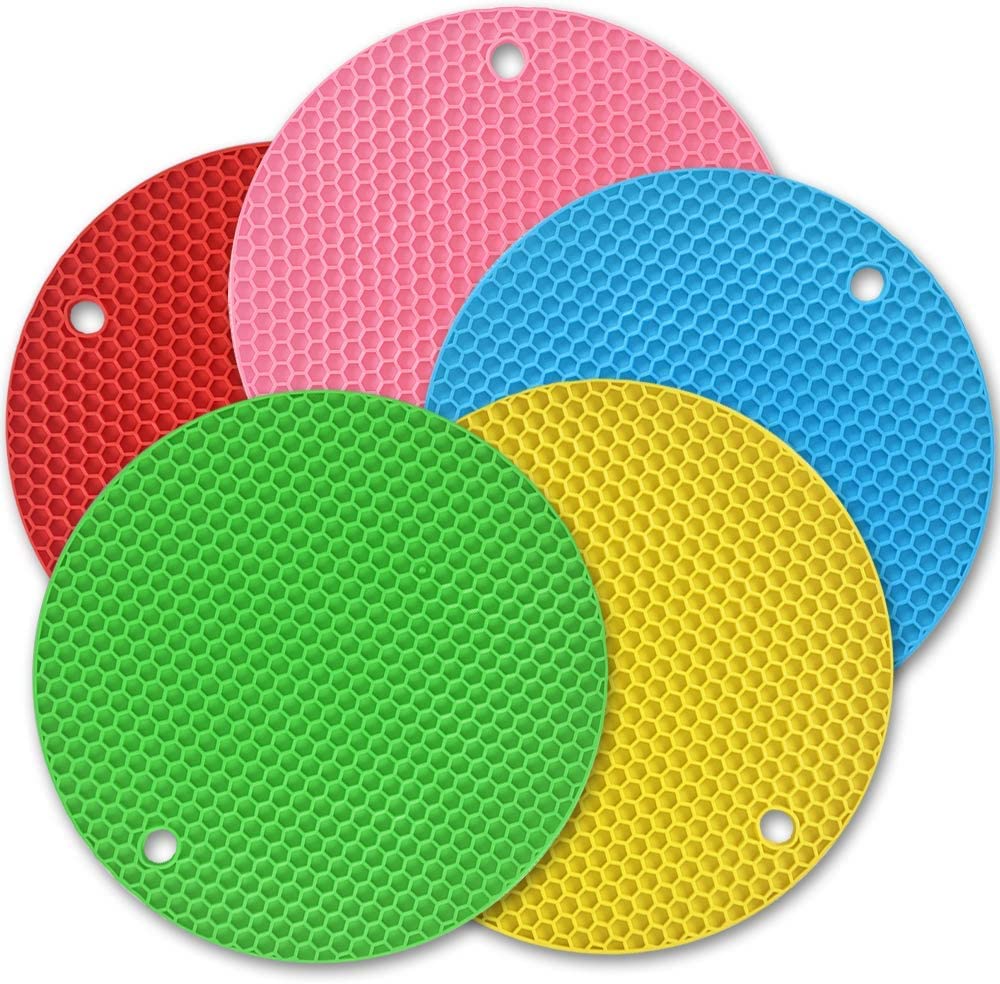 Silicone Trivets, Flexible Multipurpose Hot Pads, Heat Resistant, Soft Non-Slip, Pack of 6, Random Colours — Amazon image 11