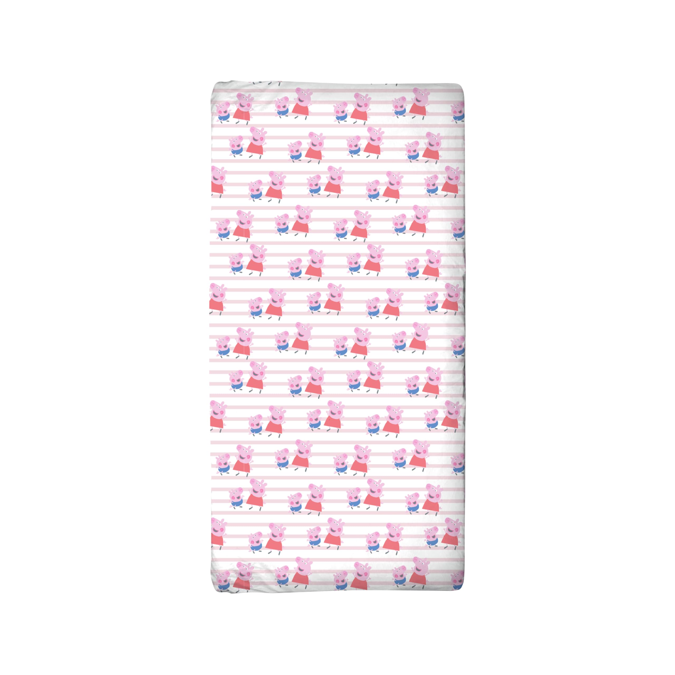 Oficjalne prześcieradła do łóżeczka dziecięcego ze świnką Peppa, 140 x 70 cm, dopasowane, super miękkie i oddychające, przytulne prześcieradła do łóżeczka dziecięcego, 2 szt., niebiesko-różowe, wzór