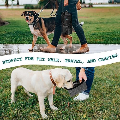 Miniatura 7 de PetAmi Bolsa de viaje de comida para perros  Transportador de croquetas para perros con kit de cuencos de agua plegables para perros  Almacenamiento