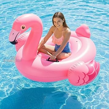 Toy Imagine Giant Inflatable Flamingo Swimming Pool Float for Adults & Kids in Adorable Pink Colour | Ride-On Air Swimming Pool Mattress | Flamingo Pool/Tube Float for Swimming Pool.
