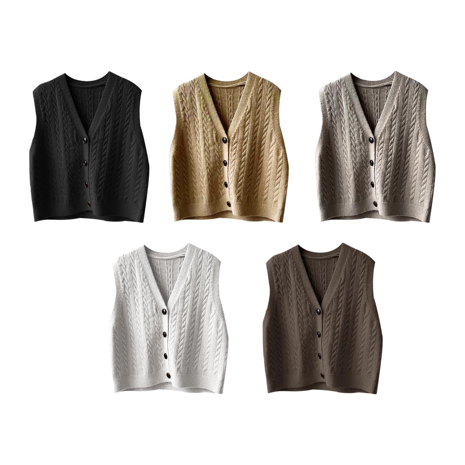 shopora Knit Vest Shopping Button Sport Fashion Clothing Vintage Design Lady Sweater Length 53Cm Black | Womens Clothing | Coats & Jackets-picture-10