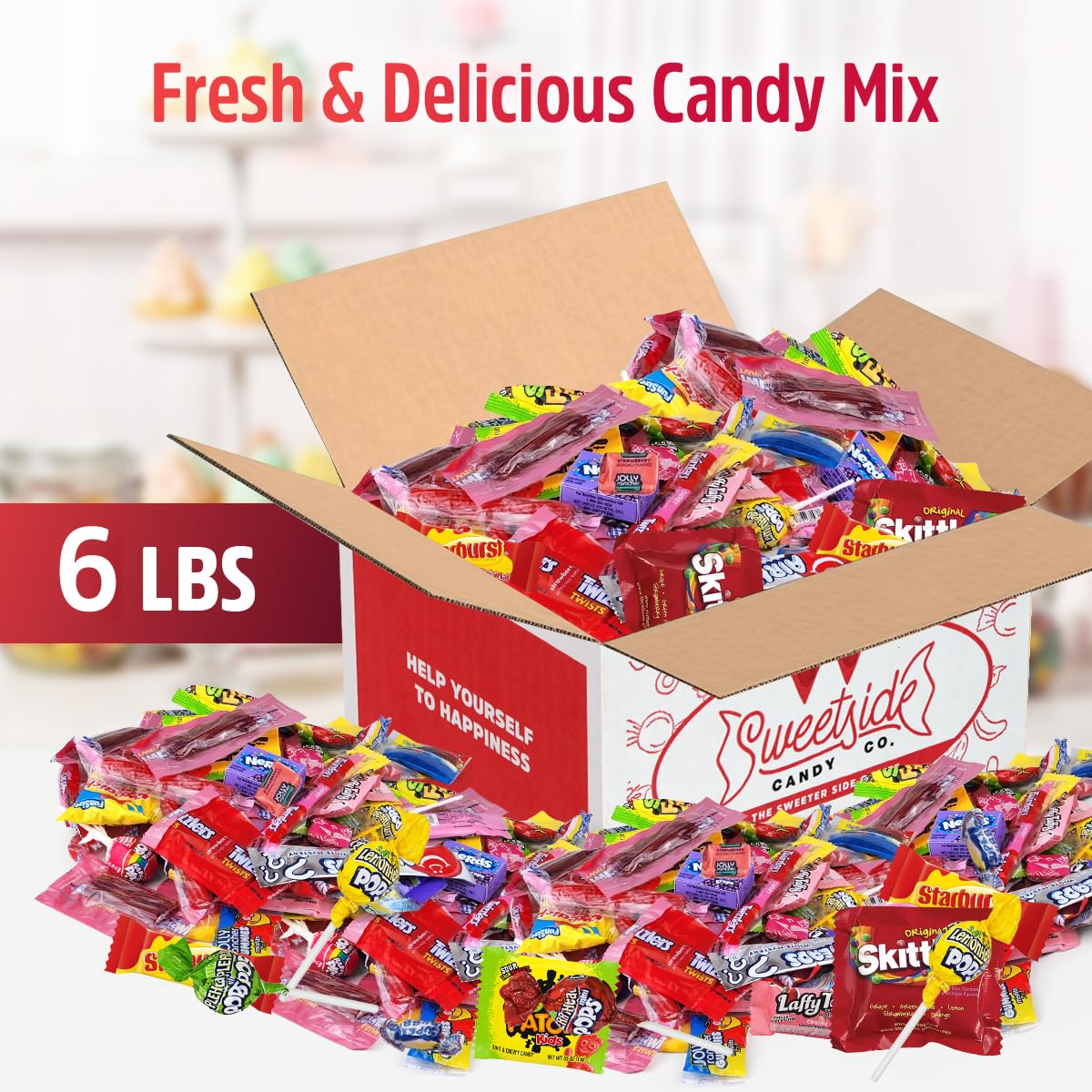 Bulk Candy Mix - 6lb of Individually Wrapped Party Variety, Favorite Sweets Giant Bag Assorted Classic for Pinata Filler, Goodie Bag Fun Size, (Candy Selection may vary)