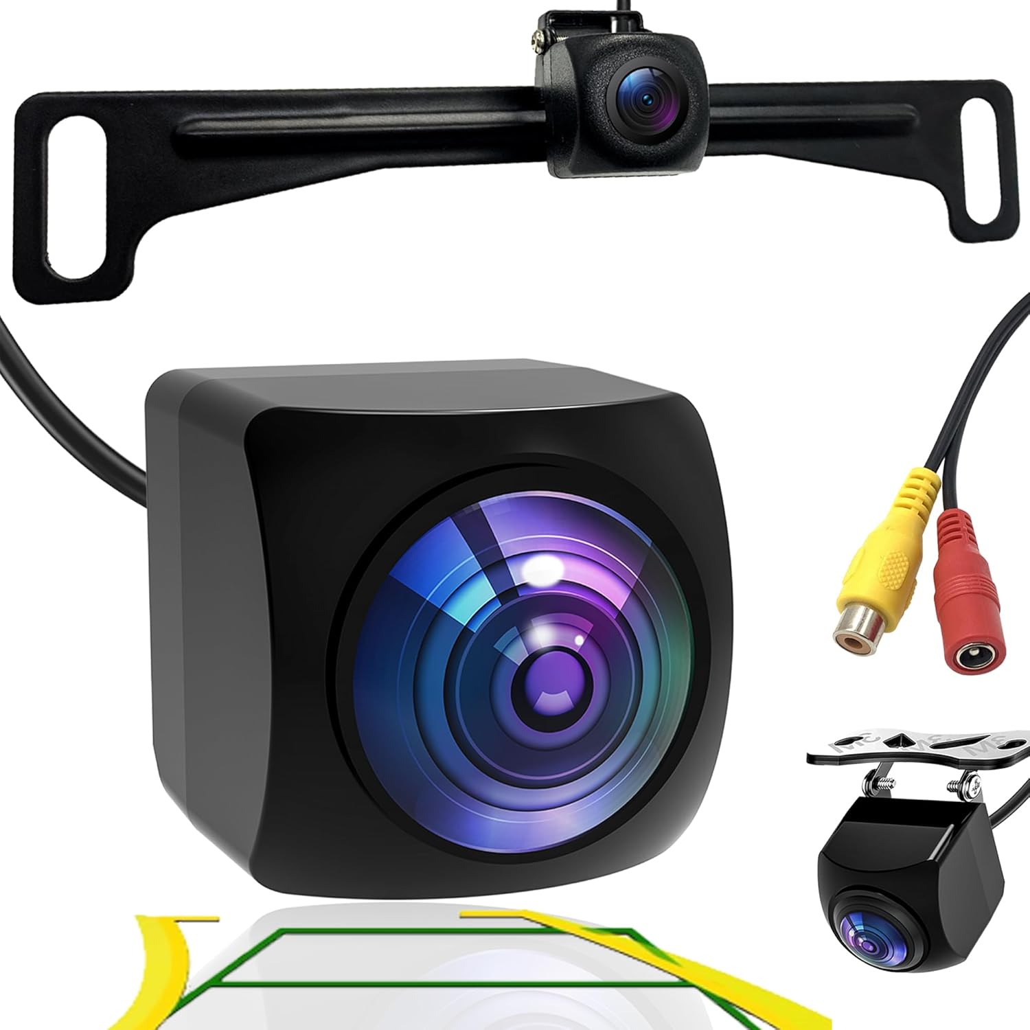 AHD 1080P License Plate Backup Camera - Car Reversing Camera with Clear Night Vision & IP69K Waterproof -170 Degree Wide Angle Rear View Camera - for Vehicle Car Truck SUV RV Reverse Parking