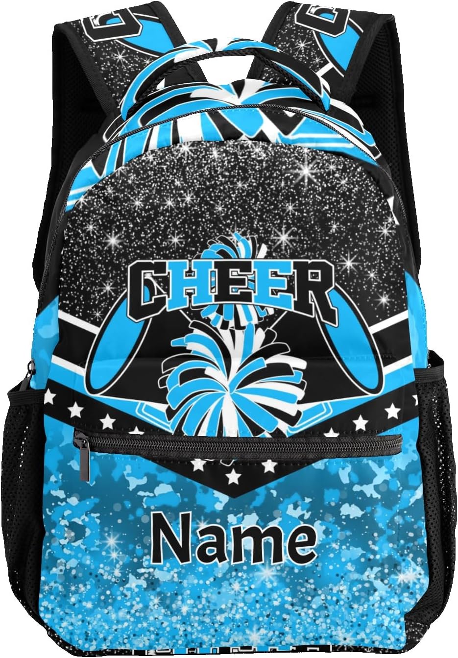Cheer Light Blue Cheerleader School Backpack Waterproof Shoulder Bag for Sport Training Competition Gift