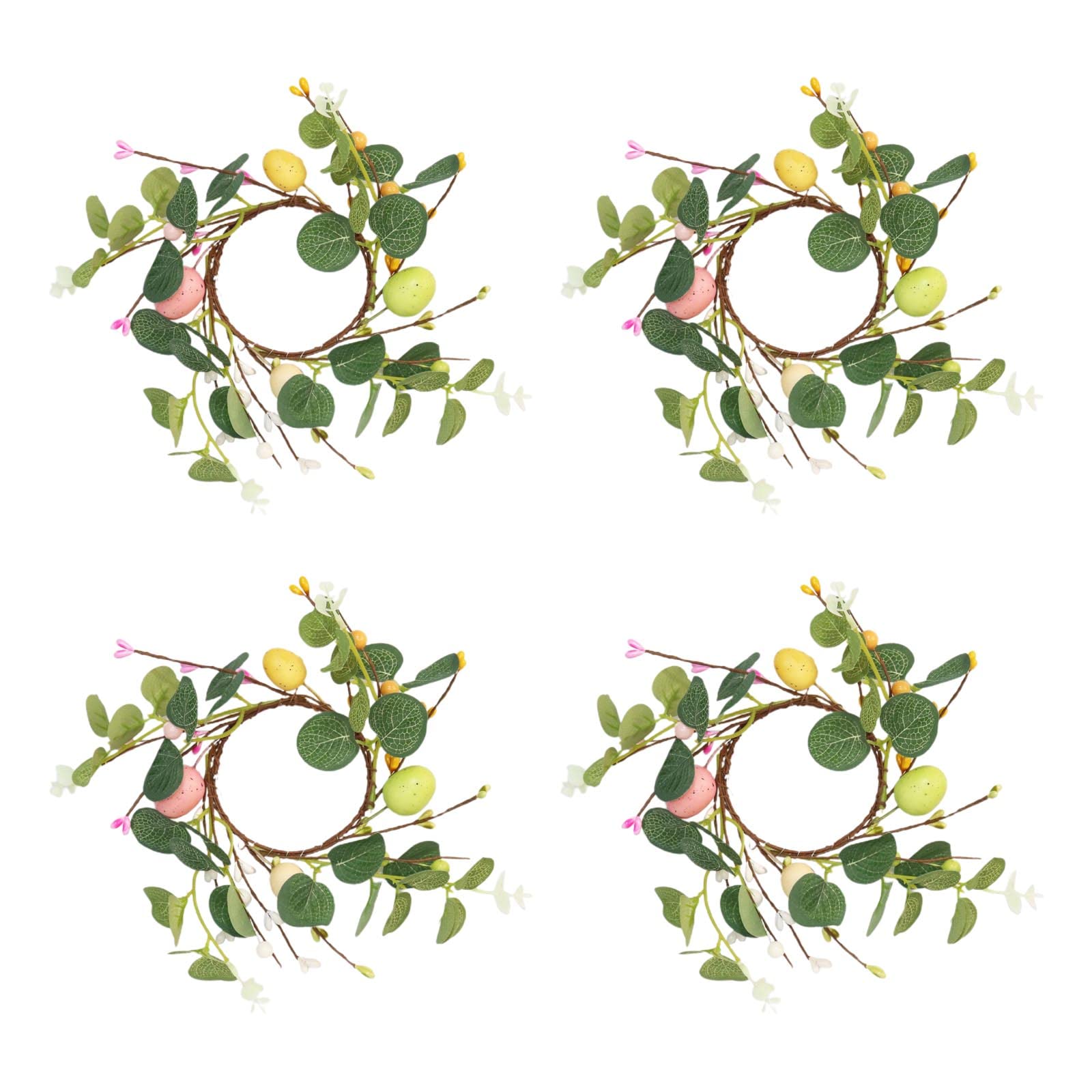 Natural Plant Easter Egg Wreath Artificial Garland for Front Door Wall Hangings Decoration Easter Ornament Spring Wreath Flower Garland Decorations for Bedroom House Warmings