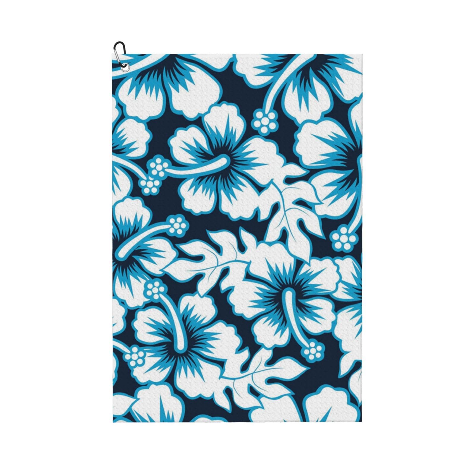 Hnnkloy Floral Hibiscus, 16x24 in Portable Waffle Golf Towels with Carabiner Clip for Golf Bag