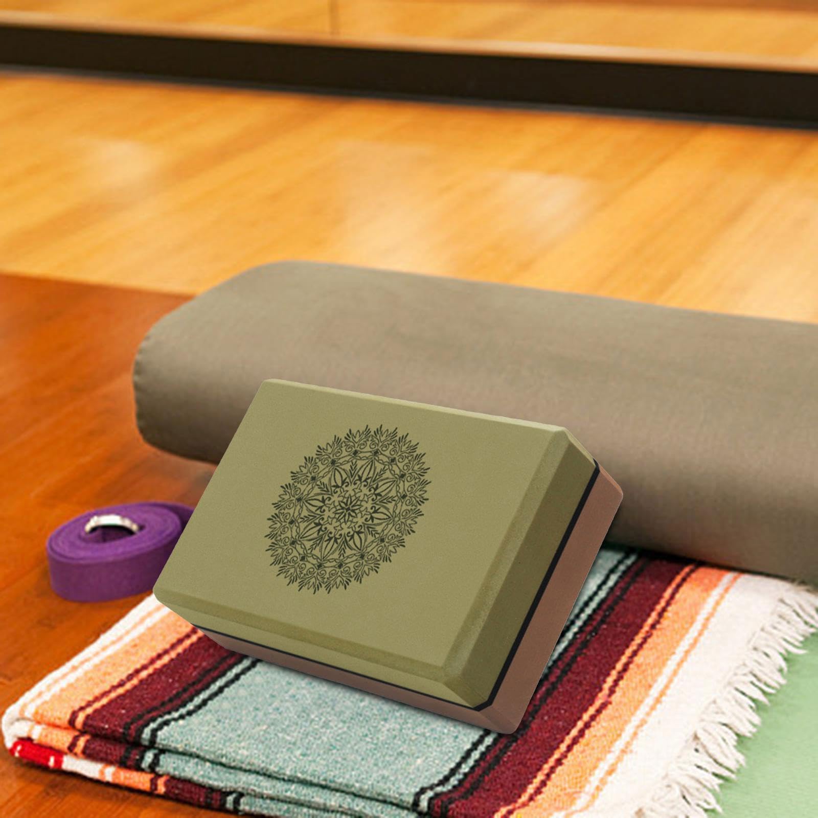Set di 2 Blocchi Yoga,bicolore mattoncini Yoga in schiuma EVA,leggeri e resistenti,antiscivolo,per Pilates,stretching,meditazione e riabilitazione,Facili da pulire,adatti a principianti e avanzati