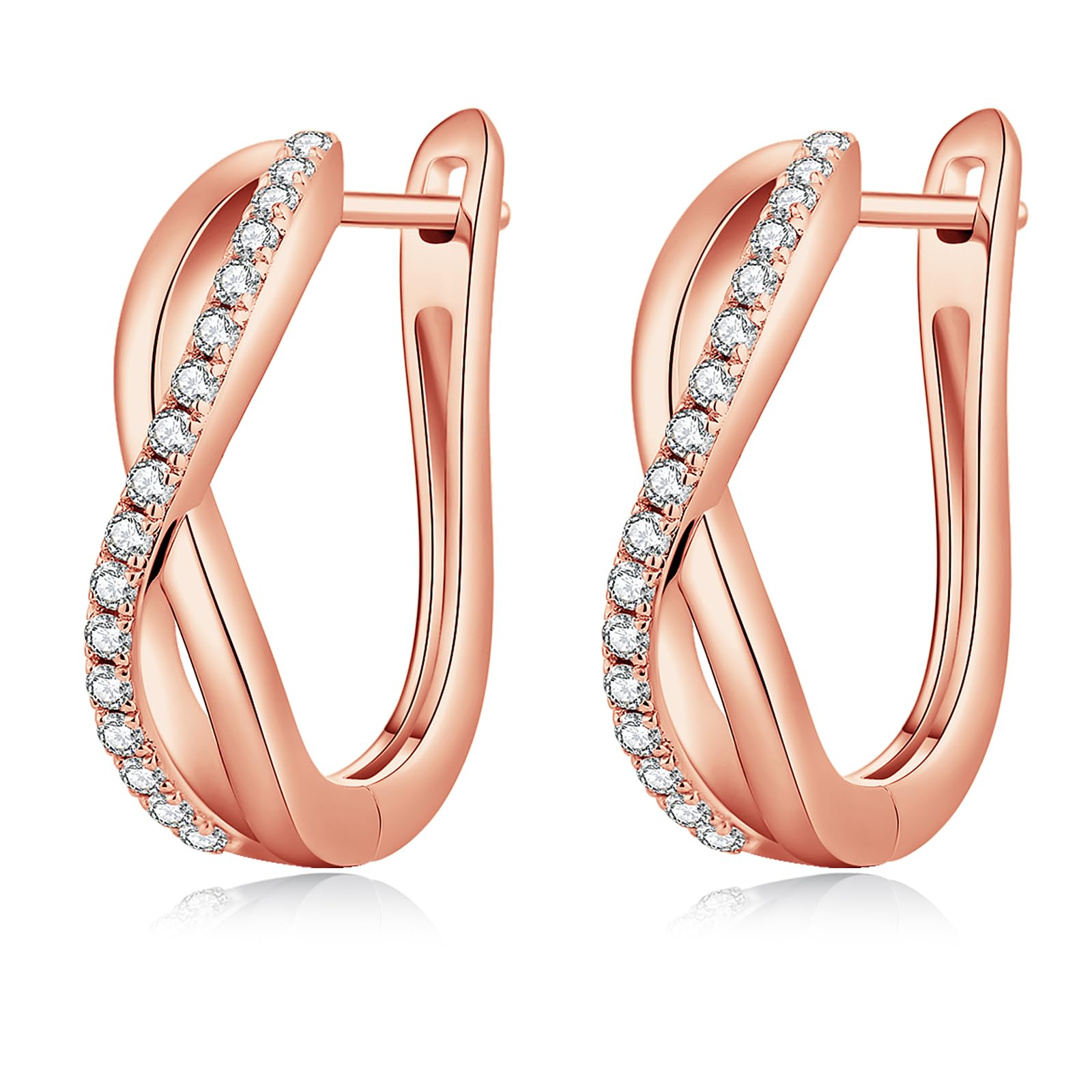 Jiamiaoi Weißgold Plattiert U Creolen 925 Silber Ohrringe Große Damen Schmuck