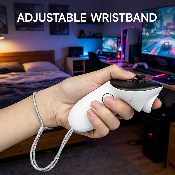 2Pcs Controller for Oculus Meta Quest 3/3s, Adjustable Controller Wrist Straps Compatible with Meta Quest 3, Soft and Comfortable, Easy Install - 5