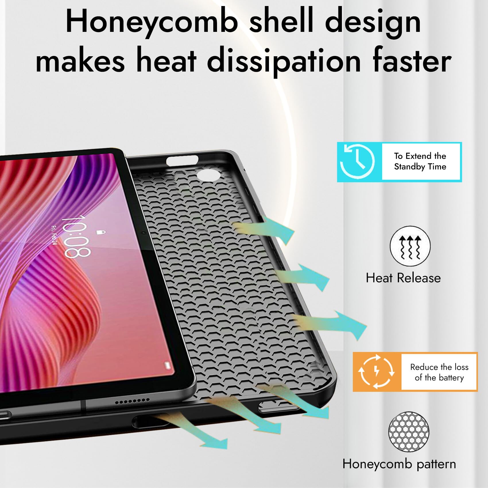 Robustrion Cover for Lenovo Tab 10.1 inch 2025 Cover Case, Deer Flip Cover Case for Lenovo Tab 10.1" Tablet Cover TB-311FU/311XU - Black — Amazon image 5