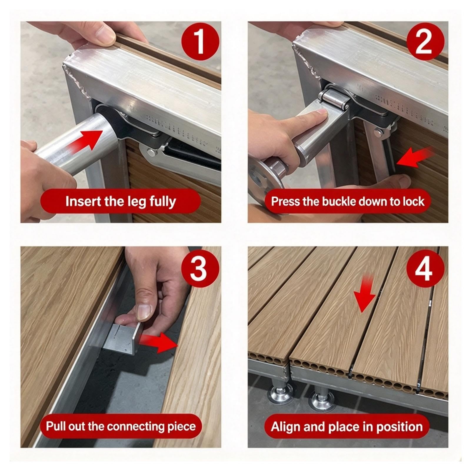 Piattaforma per Terrazzo Surélevata Regolabile, Sistema Modulare