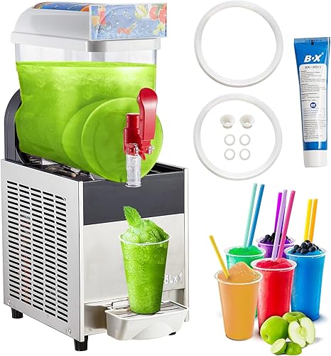 Máquina comercial de granizado de 15 L, máquina de margarita de 3.96 galones, máquina de bebidas congeladas de 400 W, tanques de PC de grado