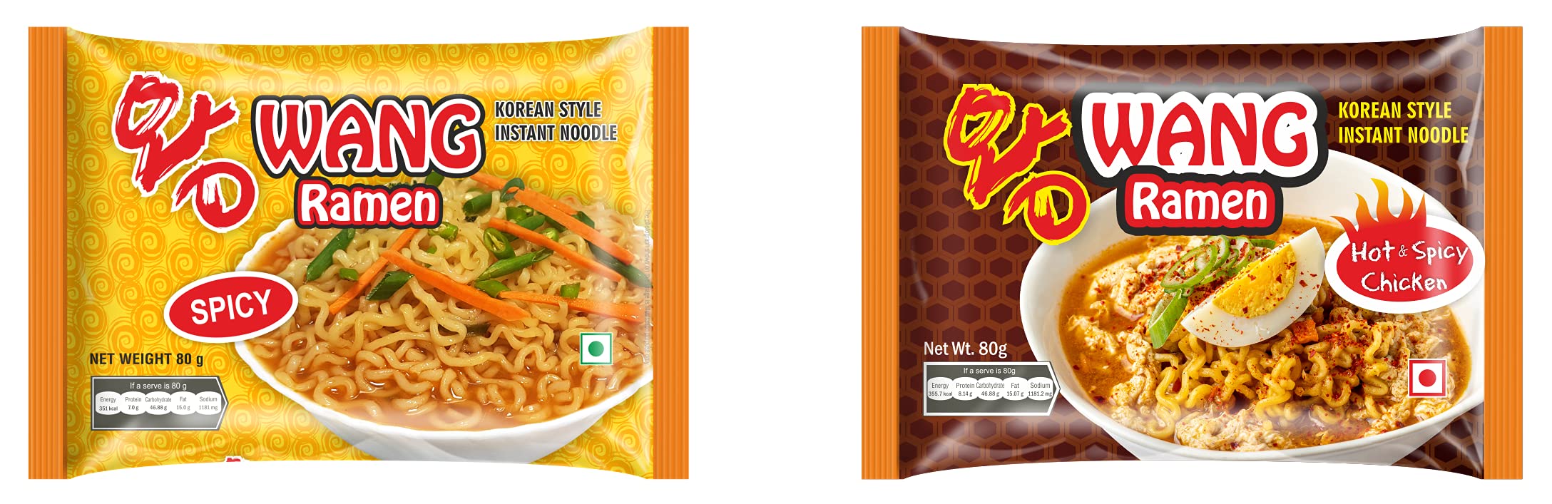 Wang Ramen Spicy Veg & Chicken Noodles (Pack of 10)