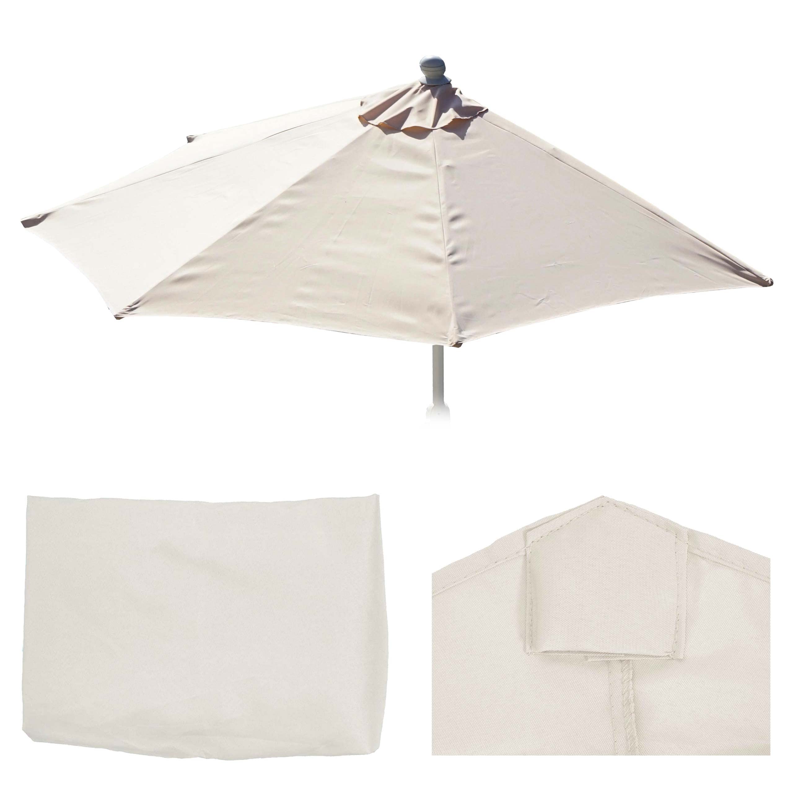 Mendler Funda de repuesto para sombrilla semicircular Parla, 270 cm, color crema