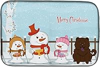 Vista 25 de Caroline's Treasures BB2508DDM - Tapete de secado de platos de perro de montaña bernés con regalos de Navidad entre amigos, tapete absorbente