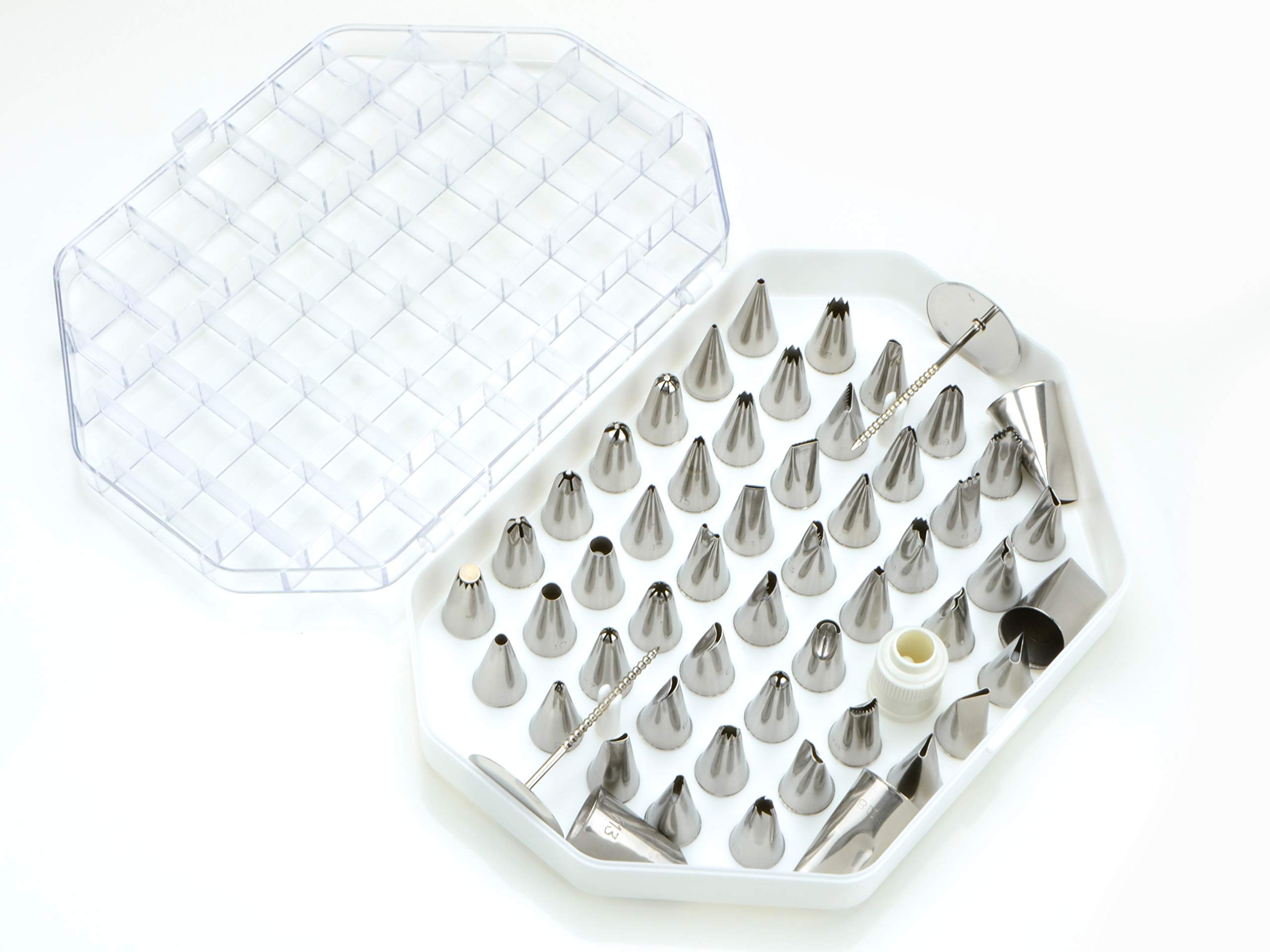 Pati-Versand Set de 55 boquillas, Metal, Plata, 16 x 4 x 12 cm