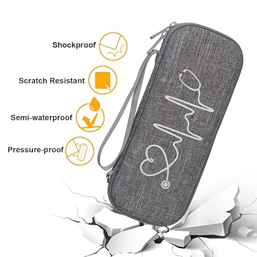 Vista 60 de BOVKE Funda de viaje para 3M Littmann Classic III, Lightweight II S.E, Cardiology IV Diagnostic, MDF Acoustica Deluxe Estetoscopios - Espacio Negro