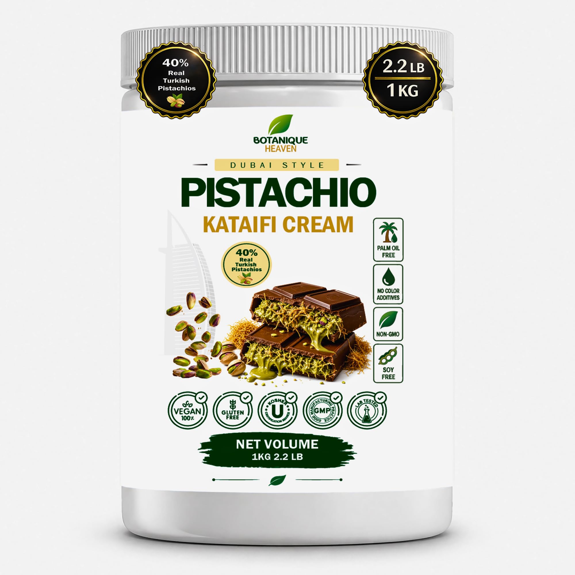 Amazon.com: Pistachio Kataifi Cream 1KG (2.2LB) – 40% Real Turkish