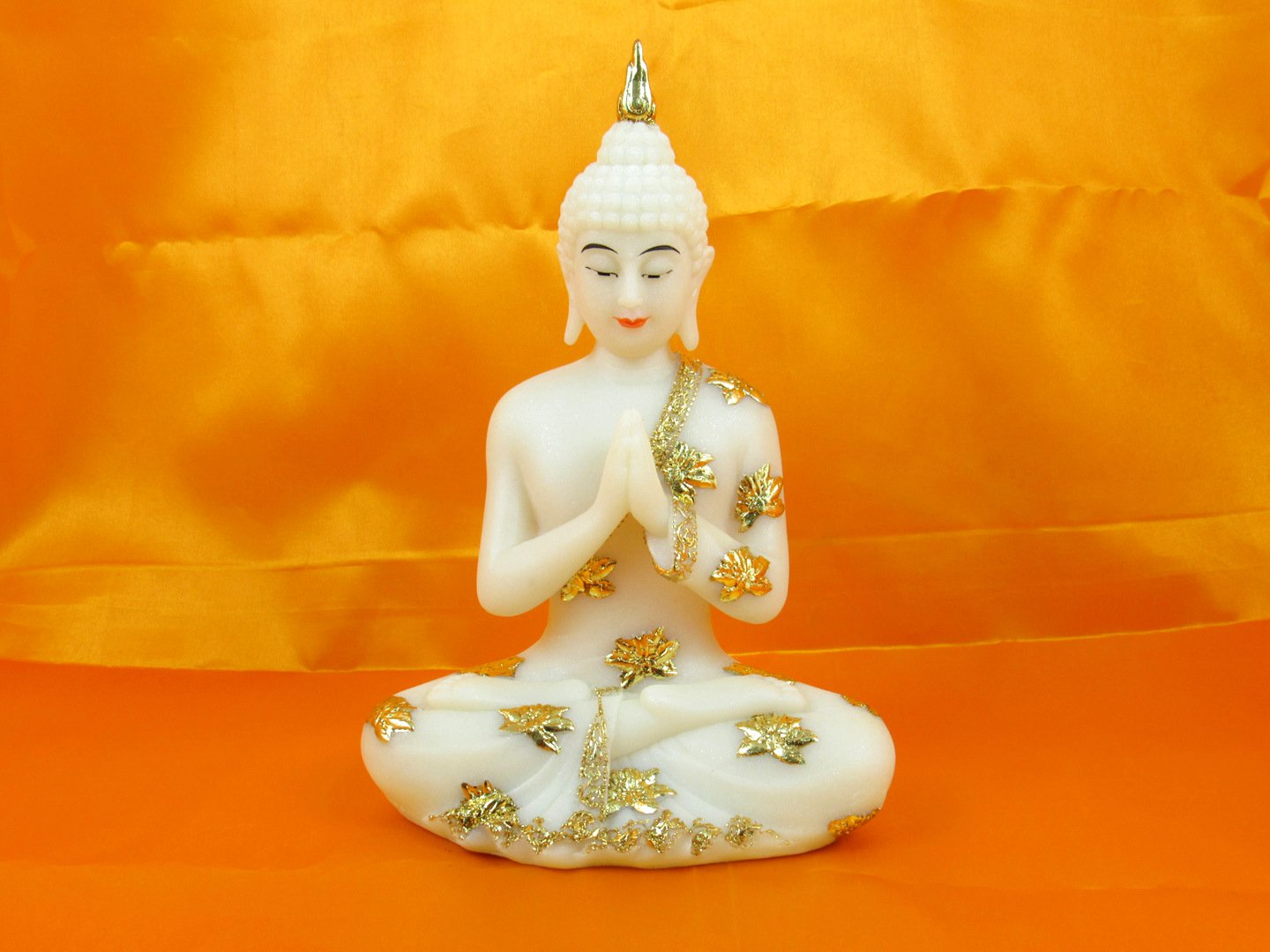Buy GoldGiftIdeas Anjali Mudra Lord Buddha Statue (White and Gold