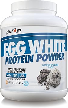 Per4m 100% Pure Free Range Egg White Protein Powder | High Protein Shake with Added MCTs | Gut Friendly, Lactose-Free & Essential Amino Acids (1.8kg, Cookies N Creme)
