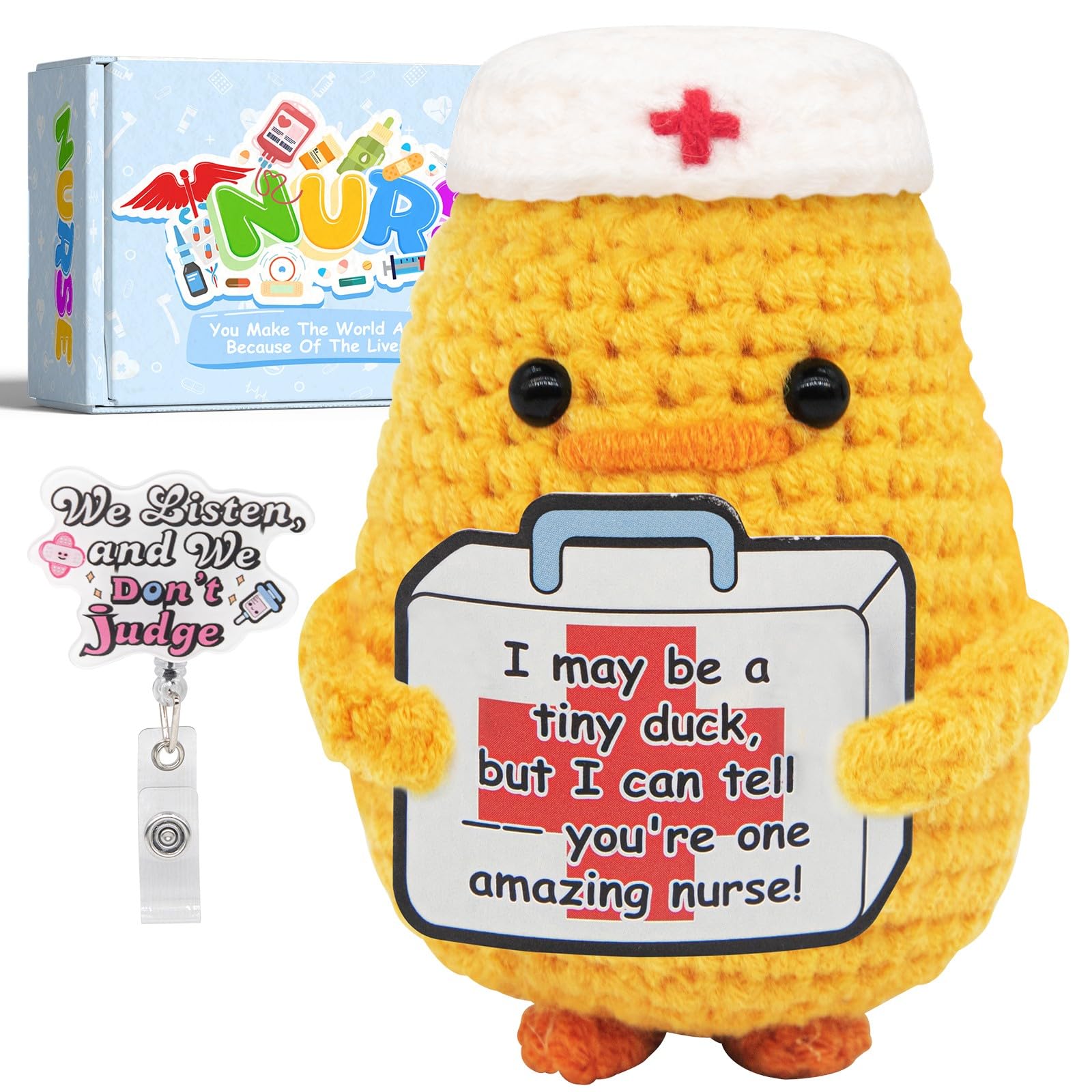 DESKINATOR Handmade Crochet Chick Keychain - 'Sweet Chicken' Pocket Hug Gift For Daughter, Emotional Support - View #13