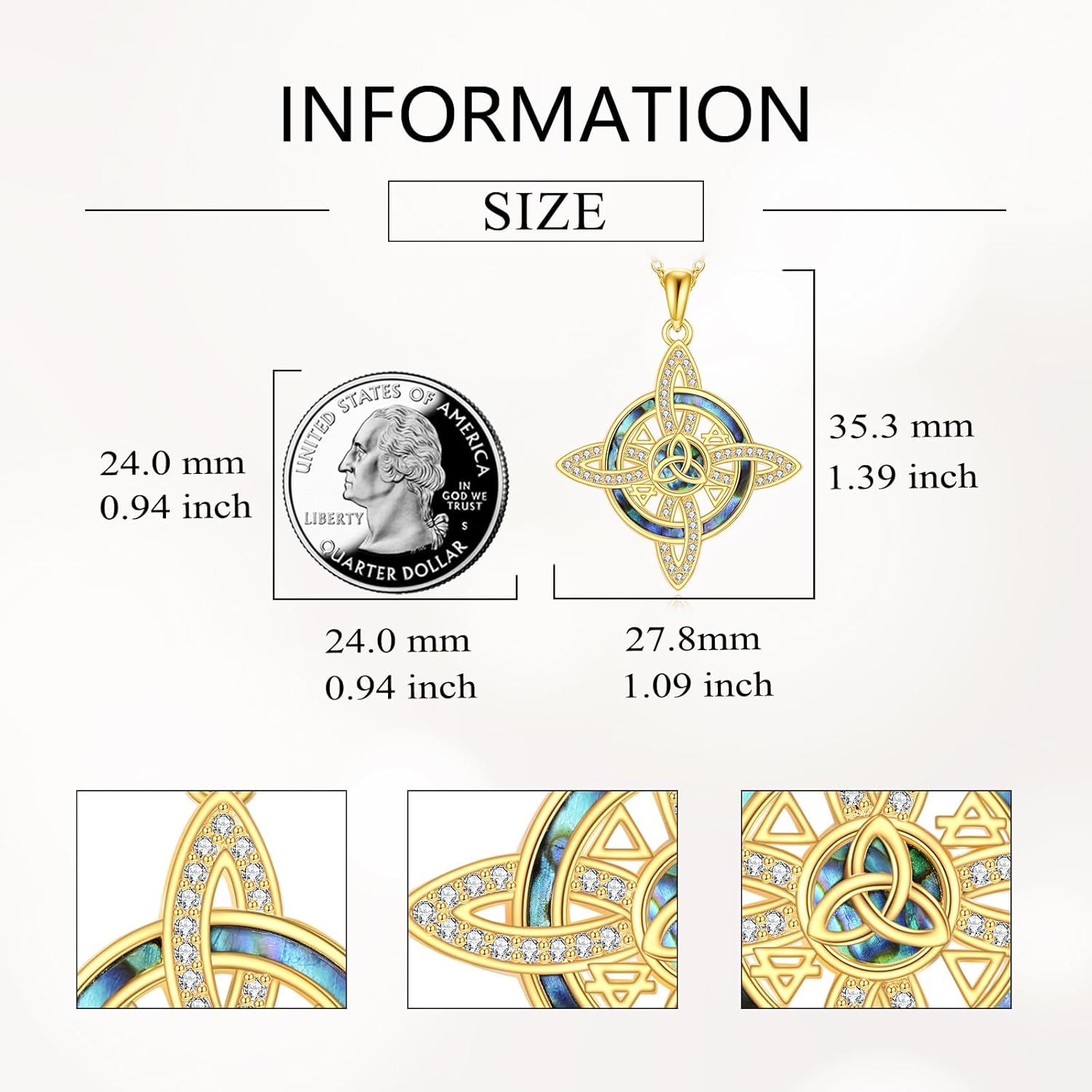 Witch Knot/Trinity/Triple Moon Necklace S925 Sterling Silver Protection Jewelry Gifts for Women - Image 4