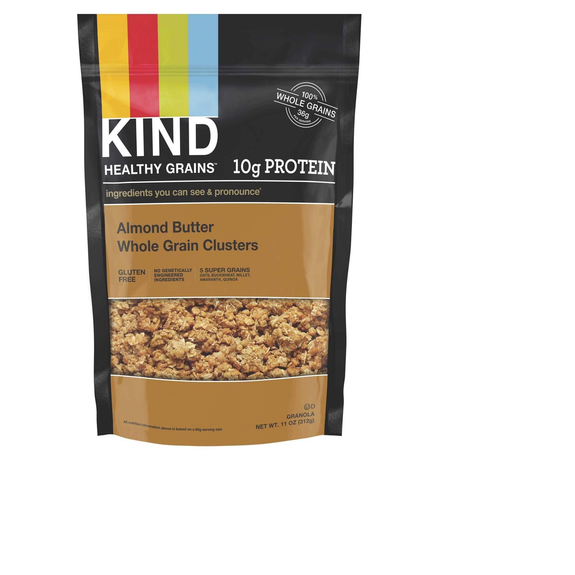 KIND, Clstr, Almond Butter, Pack of 6, Size 11 OZ, (Dairy Free Gluten Free Low Sodium Wheat Free Yeast Free)
