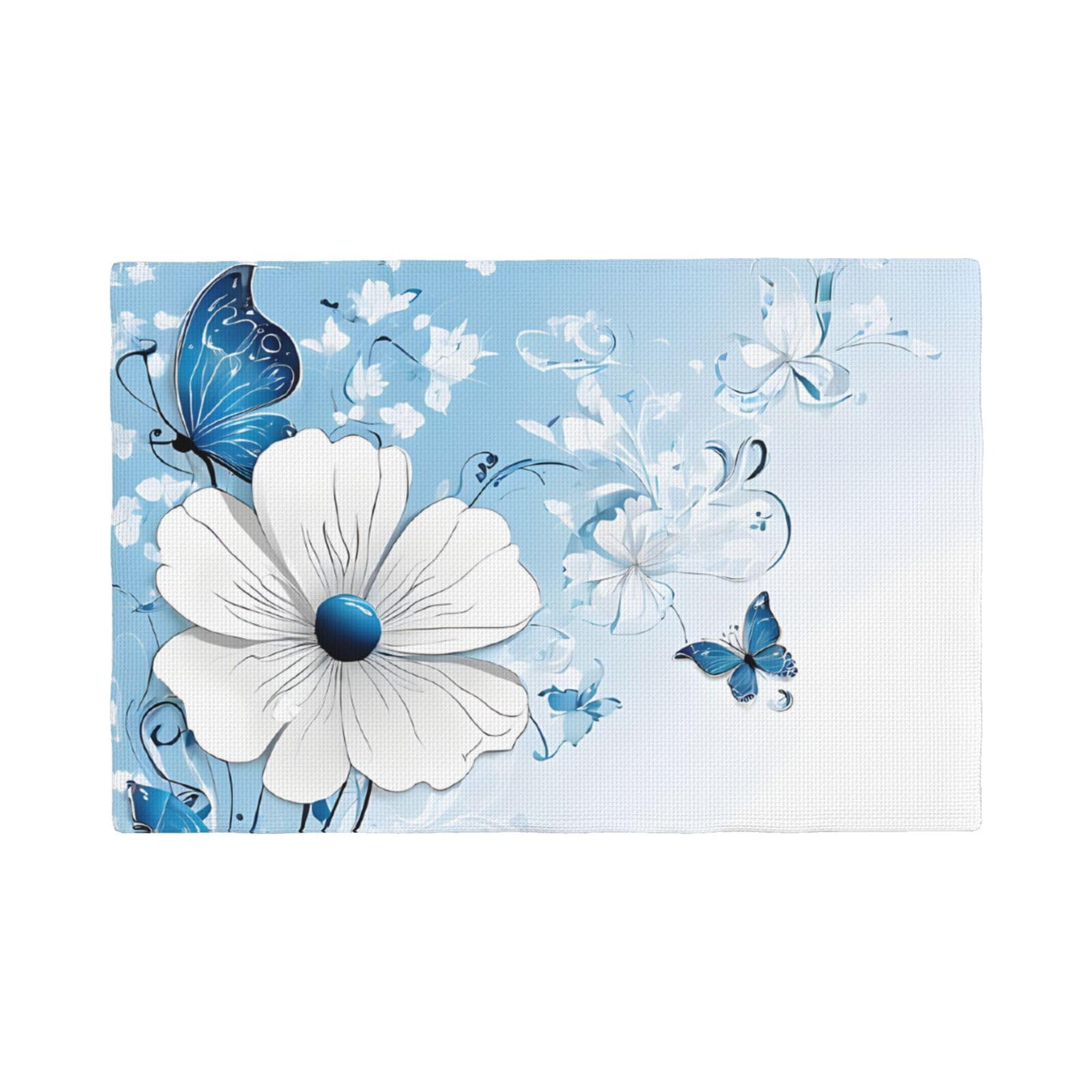Sets de table antidérapants et résistants à la chaleur lot de 4 lavables motif fleurs