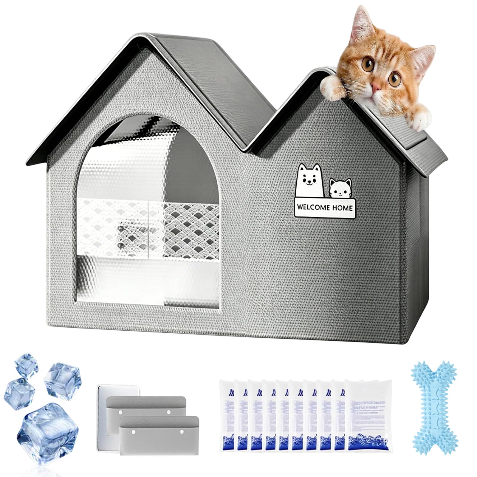 Niche rafraîchissante pour chat haletant face aux fortes chaleurs d'été