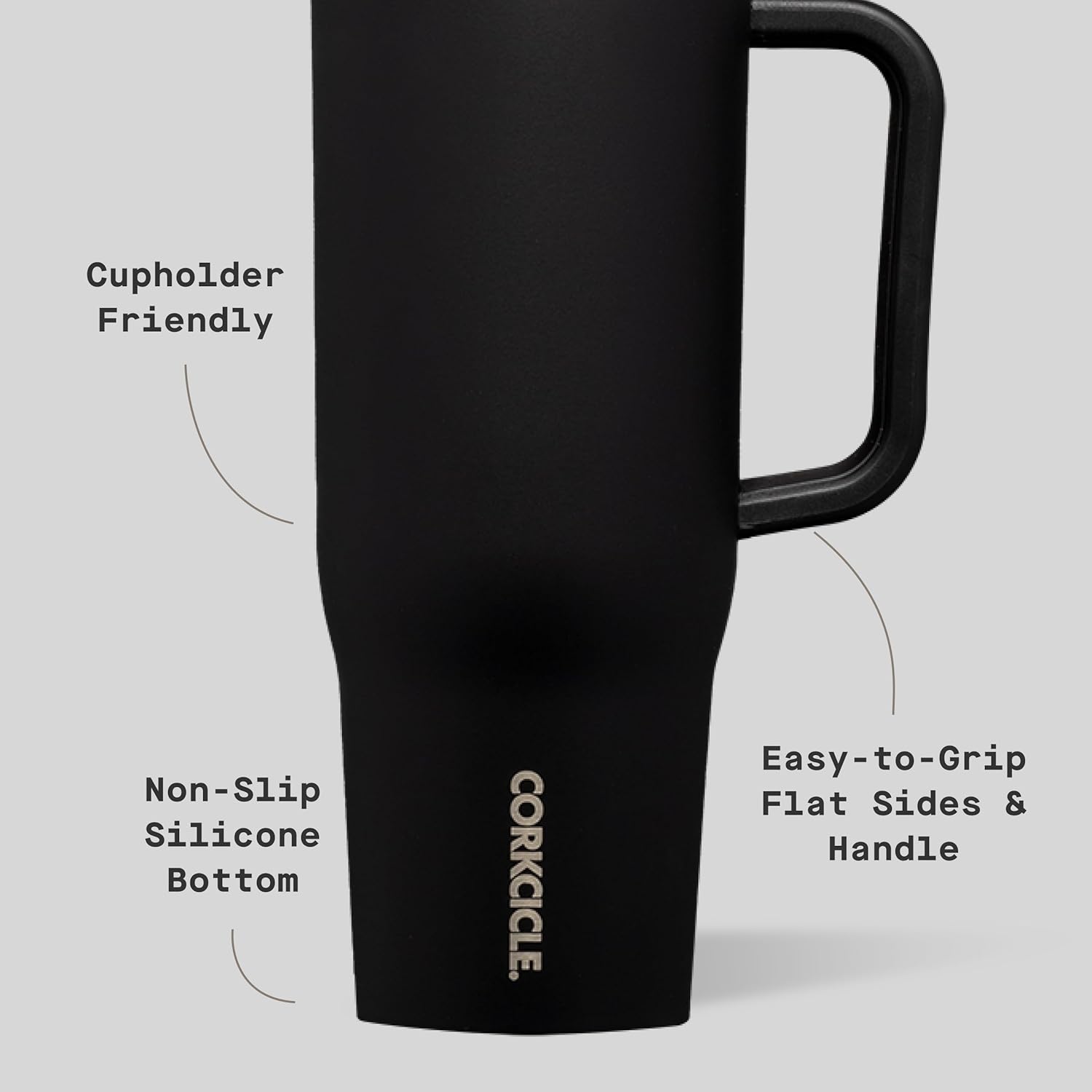 Corkcicle Cruiser Insulated Tumbler - Keeps Drinks Cold 20 Hours - Triple-Insulated Stainless Steel - Spill-Proof Lid - Summer Drinkware Gift - Keeps Drinks Ice Cold - 40 oz - Black