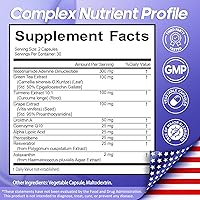 Vista 3 de Rasav Suplemento NAD 10 en 1 Extra Strength – NAD Resveratrol con CoQ10, Urolitina A, extracto de té verde y ALA – Suplemento alternativo NMN