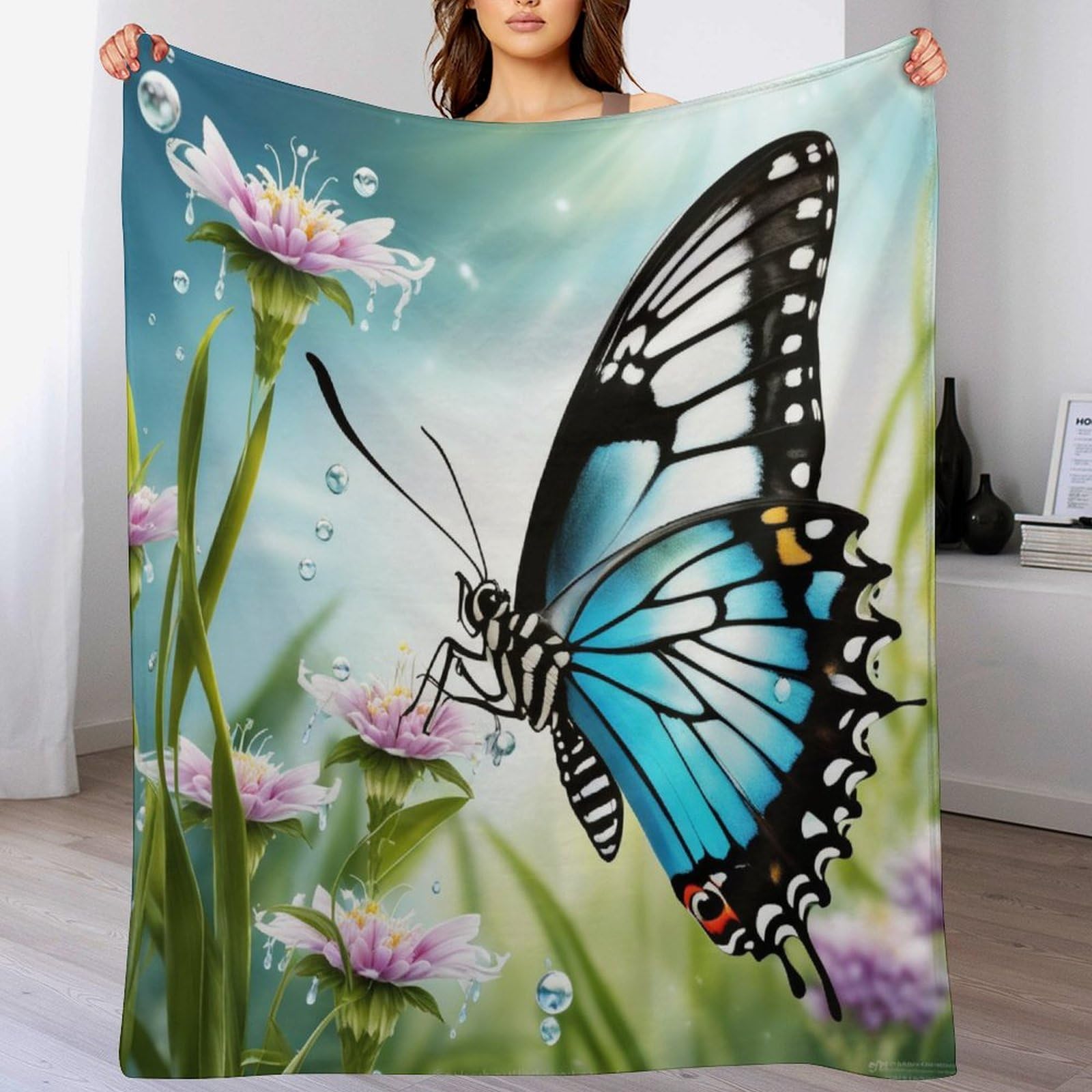 Couverture de séjour papillon pour un instant cocooning et chaleureux sur votre canapé