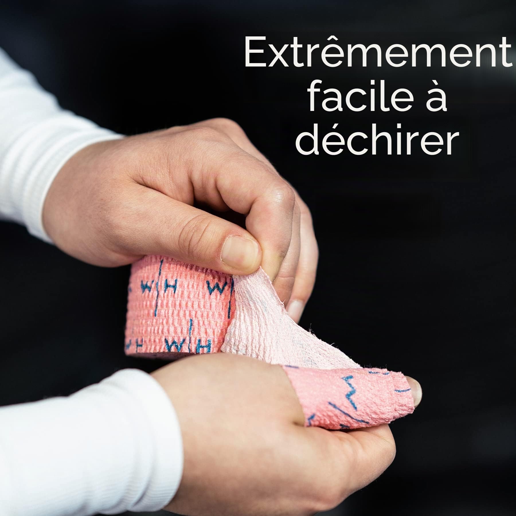 Weightlifting House Bande de Pouce pour Haltérophilie – Tape Athlétique pour Doigts - Ruban Adhésif pour Hook Grip, Workout, Levage de Poids, CrossFit - Rouleau de 7 mètres (Noir, Bleu & Noir)