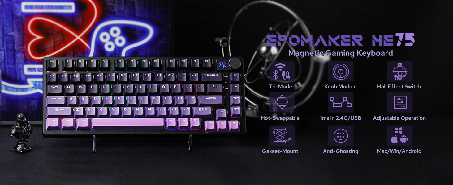 EPOMAKER HE75 Mag Wireless Gaming Keyboard with Hall Effect Switch