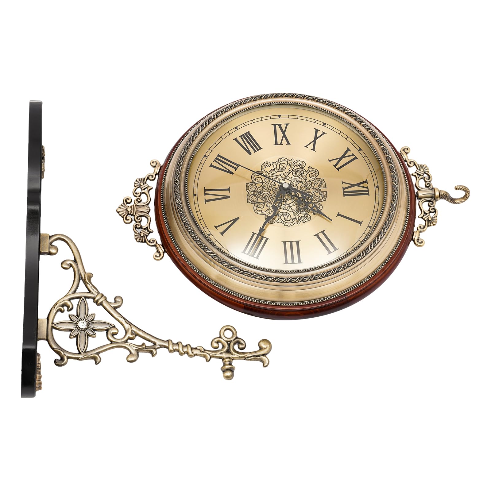 Reloj de pared de estación de tren de doble cara, estilo vintage