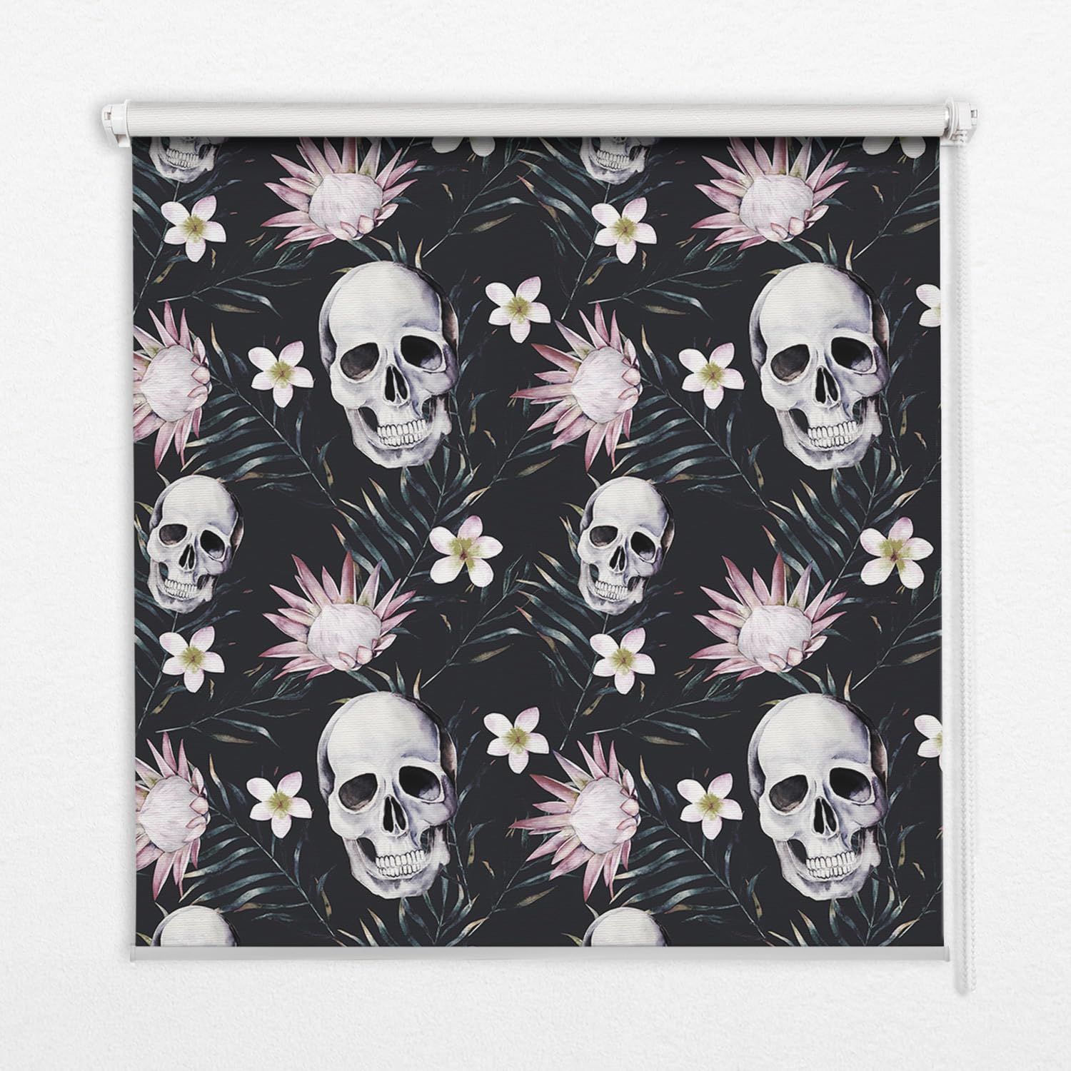 Store enrouleur occultante sans perçage 60x180 motif floral gothique Tulup