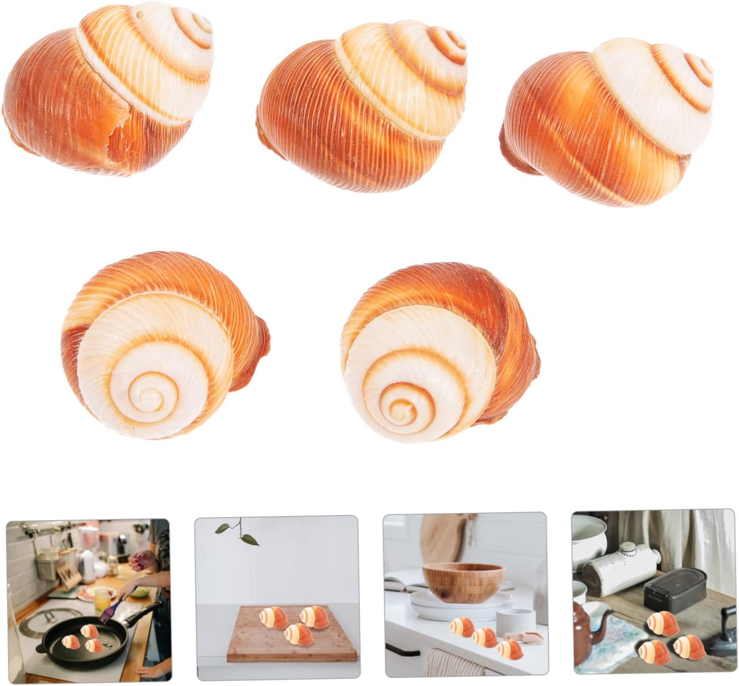 Yardwe 5sets Cooking Snail Shells Escargot Accessories Safe and Natural Snail Shells for Home and Restaurant 5pcs*5