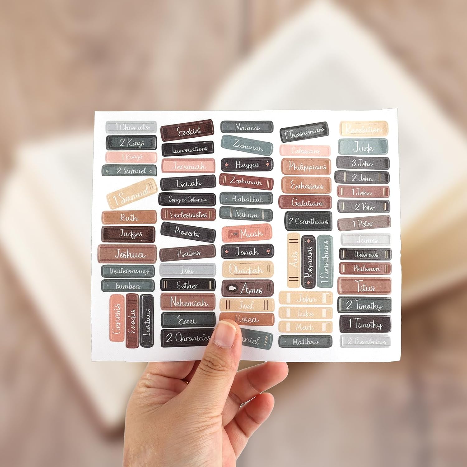 12pcs Bible Reading Tracker Stickers, Classic Bible Book Shelf Stickers Gifts for Christian & Books Lovers Readers Study Labels Supplies for Deeper Reading in The Book image 4