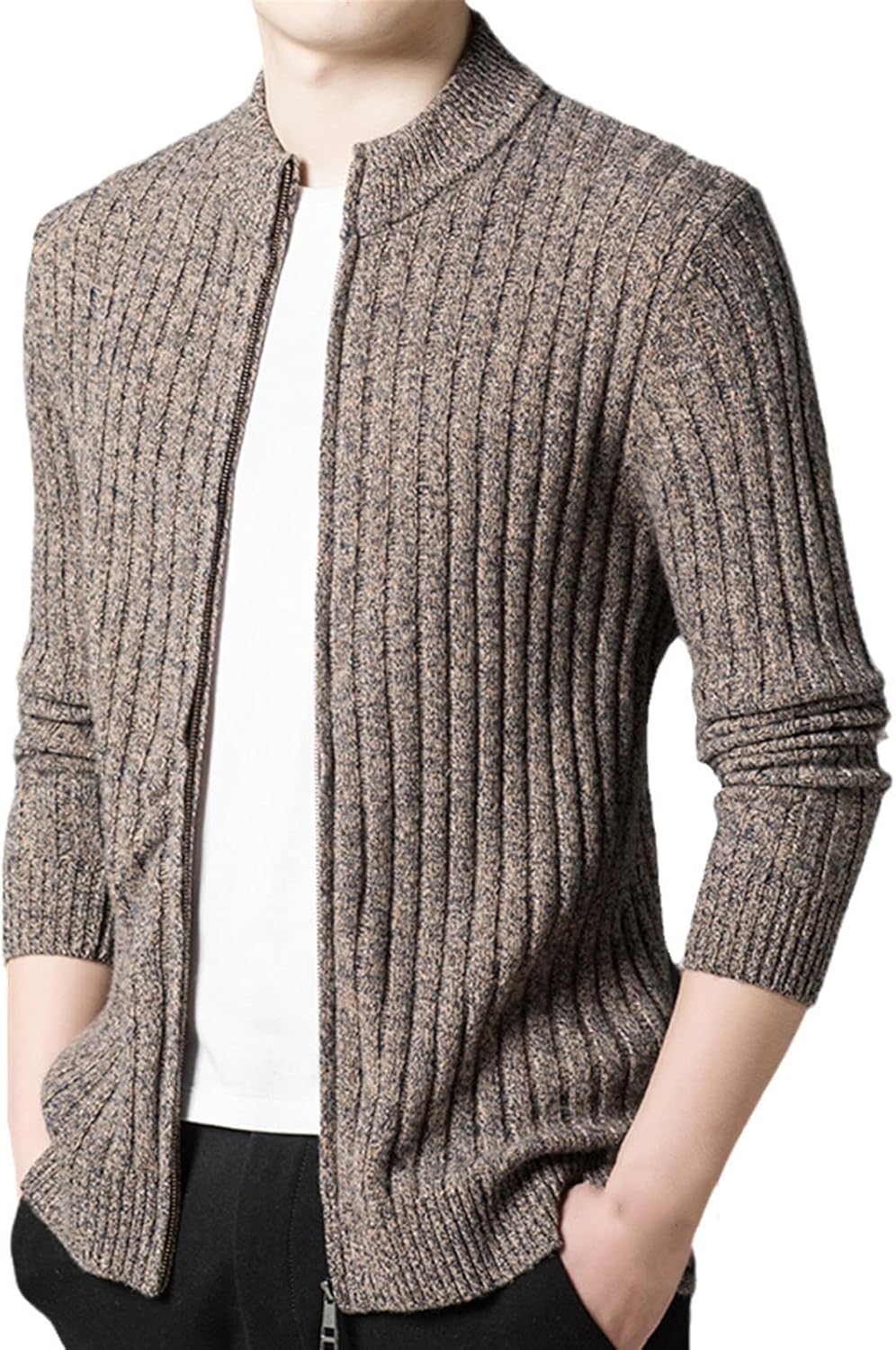 Men's Spring and Autumn Long-Sleeved Sweater Casual Soft Knitted Cardigan