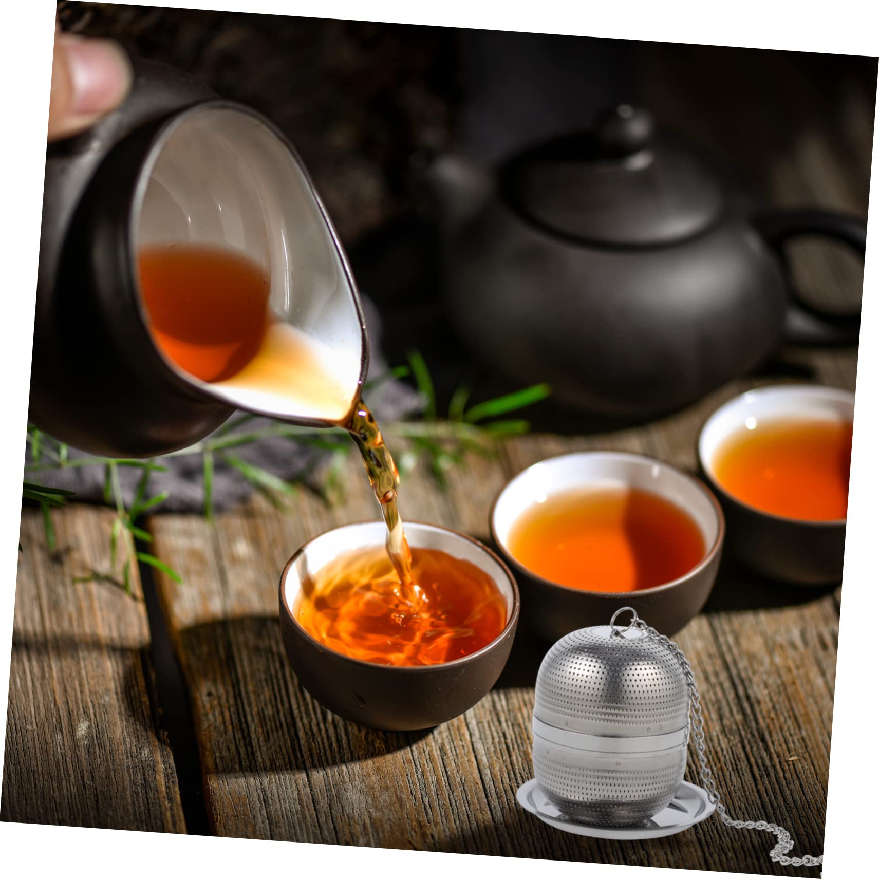 Zerodeko 3pièces Infuseur à Thé Réutilisable Acier Inoxydable Avec Support Filtre à Thé Boule Pour Tasses Accessoire Pratique Pour Amateurs Maison Bureau