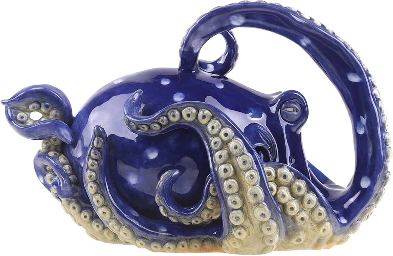 Blue Sky Ceramic 10" x 7" x 6.5" Blue Octopus Teapot